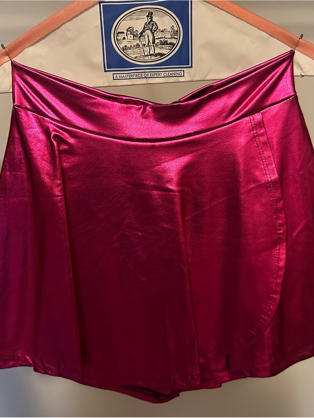 AKIRA Shiny Fuchsia Skater Skirt